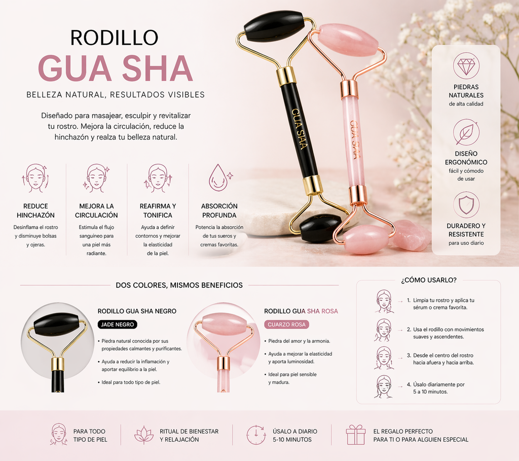 Kit Pureza Glow - Rodillo Facial + Gua Sha